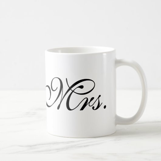 Mug Chic moderne blanc noir de M. et de Mme wife bride (Droite)
