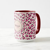 Mug Chic moderne chic guépard imprimé motif monogramme (Devant droit)