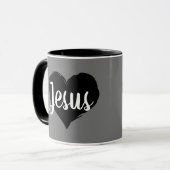 Mug chic moderne I HEART JESUS | (Devant gauche)