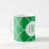 Mug Chic Monogramme de Quatrefoil (Devant gauche)
