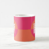 Mug Chic Monogramme Géométrique Moderne Orange Rose (Centre)