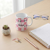 Mug Chic Monogramme Personnalisé Moderne Patchwork Ros