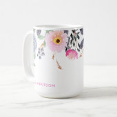 Mug Chic Motif Floral Botanique Monogrammé (Devant gauche)