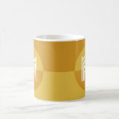Mug Chic moutarde jaune géométrique Monogramme moderne (Centre)