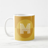 Mug Chic moutarde jaune géométrique Monogramme moderne (Gauche)
