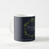 MUG CHIC NAVY HOLLY BERRY WREATH CHRISTMAS (Devant gauche)