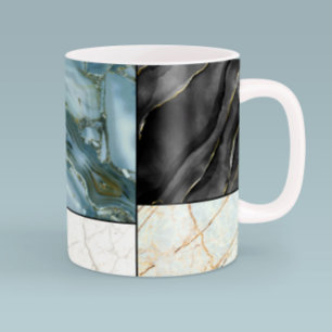 Mug Chic Noir et blanc Marbre Abstrait motif