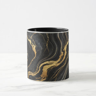 Mug Chic noir et or métallisé aspect marbre Glamour