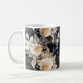 Mug Chic noir Pêche blanc floral léopard animal (Gauche)