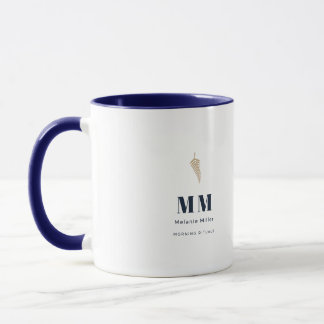 Mug Chic Nuit Navale Fougère Botanique Nom Personnalis