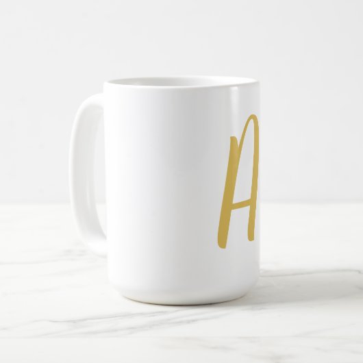 Mug Chic or couleur Monogramme Professional Calligraph (Devant gauche)