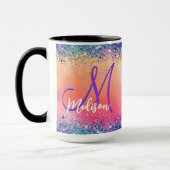 Mug Chic orange rose irisé fausse parties scintillant  (Gauche)