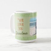 Mug Chic Photo Personnalisée Texte Grandma Cadeau Vert (Devant gauche)