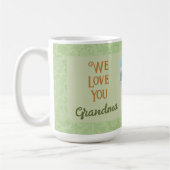 Mug Chic Photo Personnalisée Texte Grandma Cadeau Vert (Gauche)