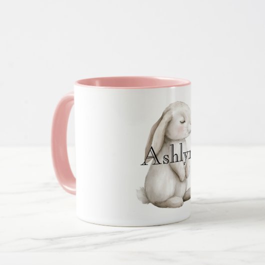 Mug Chic Pink Cute Bunny (Devant gauche)