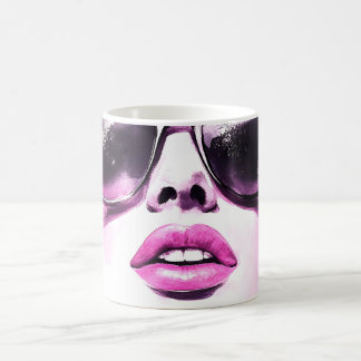 Mug Chic Pink Watercolor Fashion Woman Sunglasses