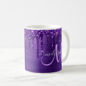 Mug Chic Purple Parties scintillant de séchage Pinceau (Devant droit)