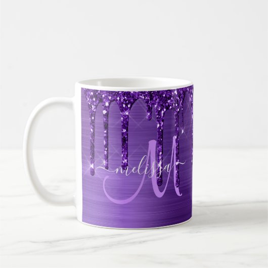 Mug Chic Purple Parties scintillant de séchage Pinceau (Gauche)