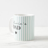 Mug chic rayé pour papa avec nom d'enfant personna (Devant gauche)