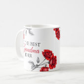 Mug Chic Red Roses Meilleure grand-mère (Devant gauche)