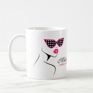 Mug Chic Retro Pink Polka Dot Lunettes de soleil Beaut