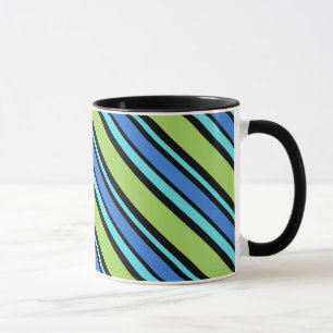 Mug Chic Ringer Mug, Bleu Lunes Frappes Transat