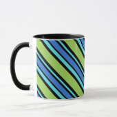 Mug Chic Ringer Mug, Bleu Lunes Frappes Transat (Gauche)