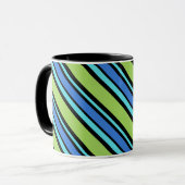 Mug Chic Ringer Mug, Bleu Lunes Frappes Transat (Devant gauche)