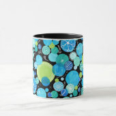 Mug Chic Ringer Mug, Quirky Blue Moons Motif (Centre)