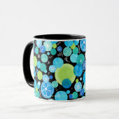 Mug Chic Ringer Mug, Quirky Blue Moons Motif (Devant gauche)