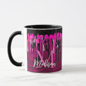 Mug Chic rose chaud parties scintillant noire gouttes  (Gauche)