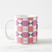 Mug CHic rose et noir moderne géométrique monogrammed (Gauche)