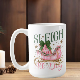 Mug Chic Rose Fille Drôle Traîneau Tout Le Jour Noël