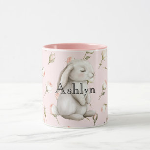 Mug Chic rose mignon lapin Rose Floral