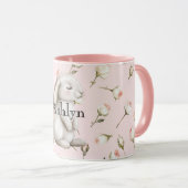 Mug Chic rose mignon lapin Rose Floral (Devant droit)