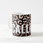 Mug Chic Rose noir Gold Leopard Cheetah Poster de anim (Devant gauche)