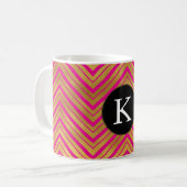 Mug Chic rose or Chevron Monogramme (Devant gauche)