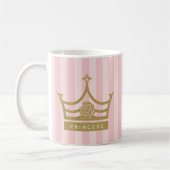 Mug Chic rose rayures et or Rose Princesse Couronne (Gauche)