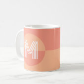 Mug Chic rose rose géométrique Monogramme moderne rose (Devant gauche)