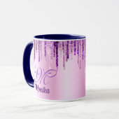 Mug Chic rose violet Unicorne Parties scintillant Driv (Devant gauche)