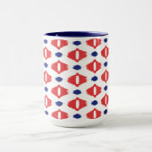 Mug Chic rouge bleu blanc motifs tribaux ikat (Centre)
