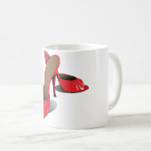 Mug Chic Rouge Haut talons Glamour Stiletto Mode (Devant droit)