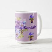 Mug Chic Shabby Chic Plutôt Violet Panseux Floral Lila (Devant droit)