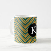 Mug Chic Turquoise or Chevron Monogramme (Devant gauche)