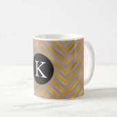 Mug Chic violet or Chevron Monogramme (Devant droit)