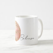 Mug Chic White Gold Leaves Pink Spring Easter Egg  (Devant droit)
