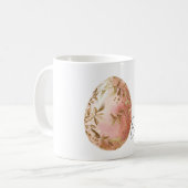 Mug Chic White Gold Leaves Pink Spring Easter Egg  (Devant gauche)