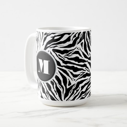 Mug Chic Zebra Imprimer Monogramme (Devant gauche)