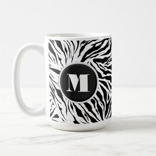 Mug Chic Zebra Imprimer Monogramme (Gauche)