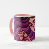 Mug Chica con su gato (Devant gauche)